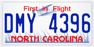 NC license plate DMY4396