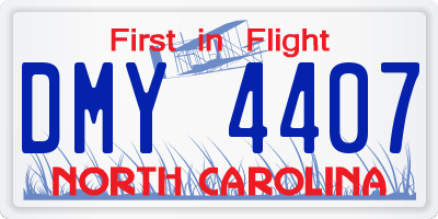 NC license plate DMY4407