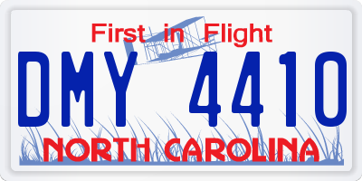 NC license plate DMY4410