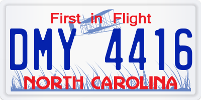 NC license plate DMY4416