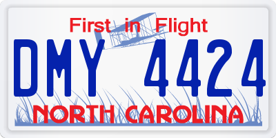NC license plate DMY4424