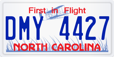NC license plate DMY4427