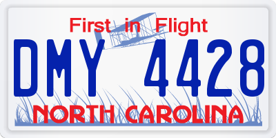 NC license plate DMY4428