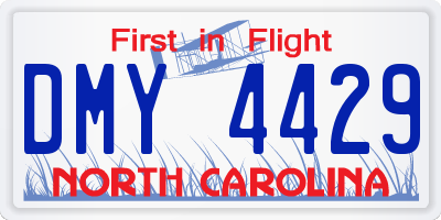 NC license plate DMY4429