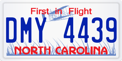 NC license plate DMY4439