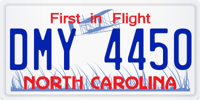NC license plate DMY4450