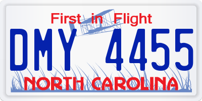 NC license plate DMY4455