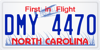 NC license plate DMY4470