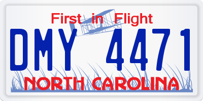NC license plate DMY4471