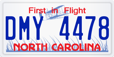NC license plate DMY4478