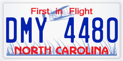 NC license plate DMY4480