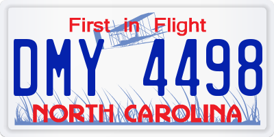 NC license plate DMY4498