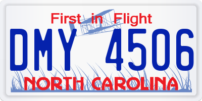 NC license plate DMY4506