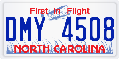NC license plate DMY4508