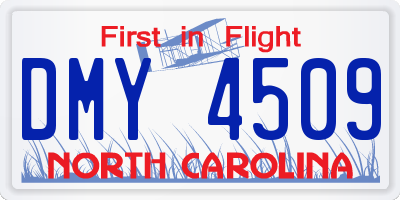 NC license plate DMY4509