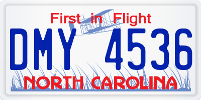 NC license plate DMY4536