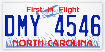 NC license plate DMY4546