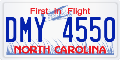 NC license plate DMY4550