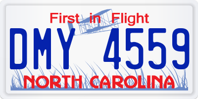 NC license plate DMY4559