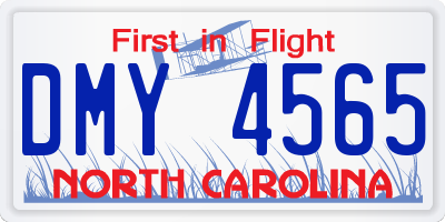 NC license plate DMY4565