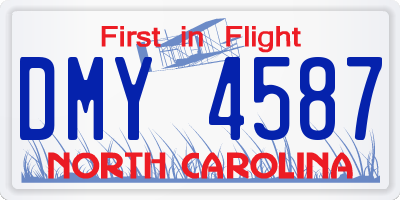 NC license plate DMY4587