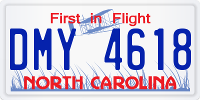 NC license plate DMY4618