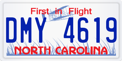 NC license plate DMY4619
