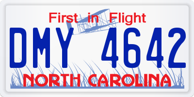 NC license plate DMY4642