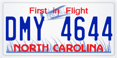 NC license plate DMY4644