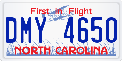 NC license plate DMY4650