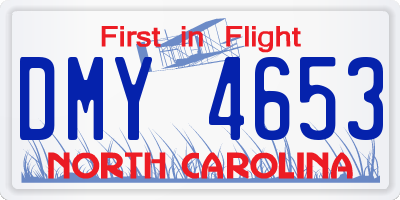 NC license plate DMY4653