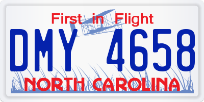NC license plate DMY4658