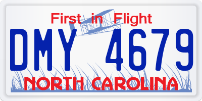 NC license plate DMY4679