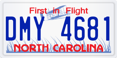 NC license plate DMY4681