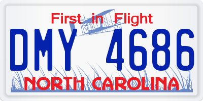 NC license plate DMY4686