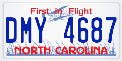 NC license plate DMY4687