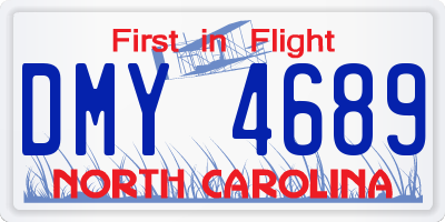 NC license plate DMY4689