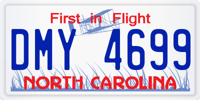NC license plate DMY4699