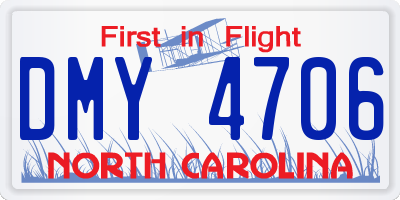 NC license plate DMY4706