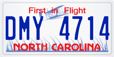 NC license plate DMY4714