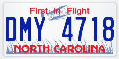 NC license plate DMY4718