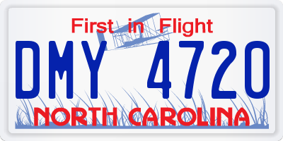 NC license plate DMY4720