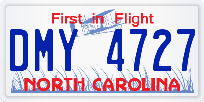 NC license plate DMY4727