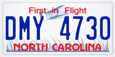 NC license plate DMY4730