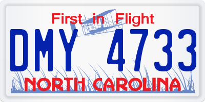 NC license plate DMY4733