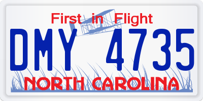 NC license plate DMY4735