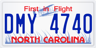 NC license plate DMY4740