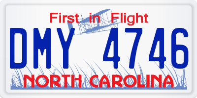 NC license plate DMY4746