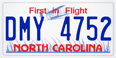NC license plate DMY4752