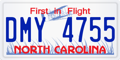 NC license plate DMY4755